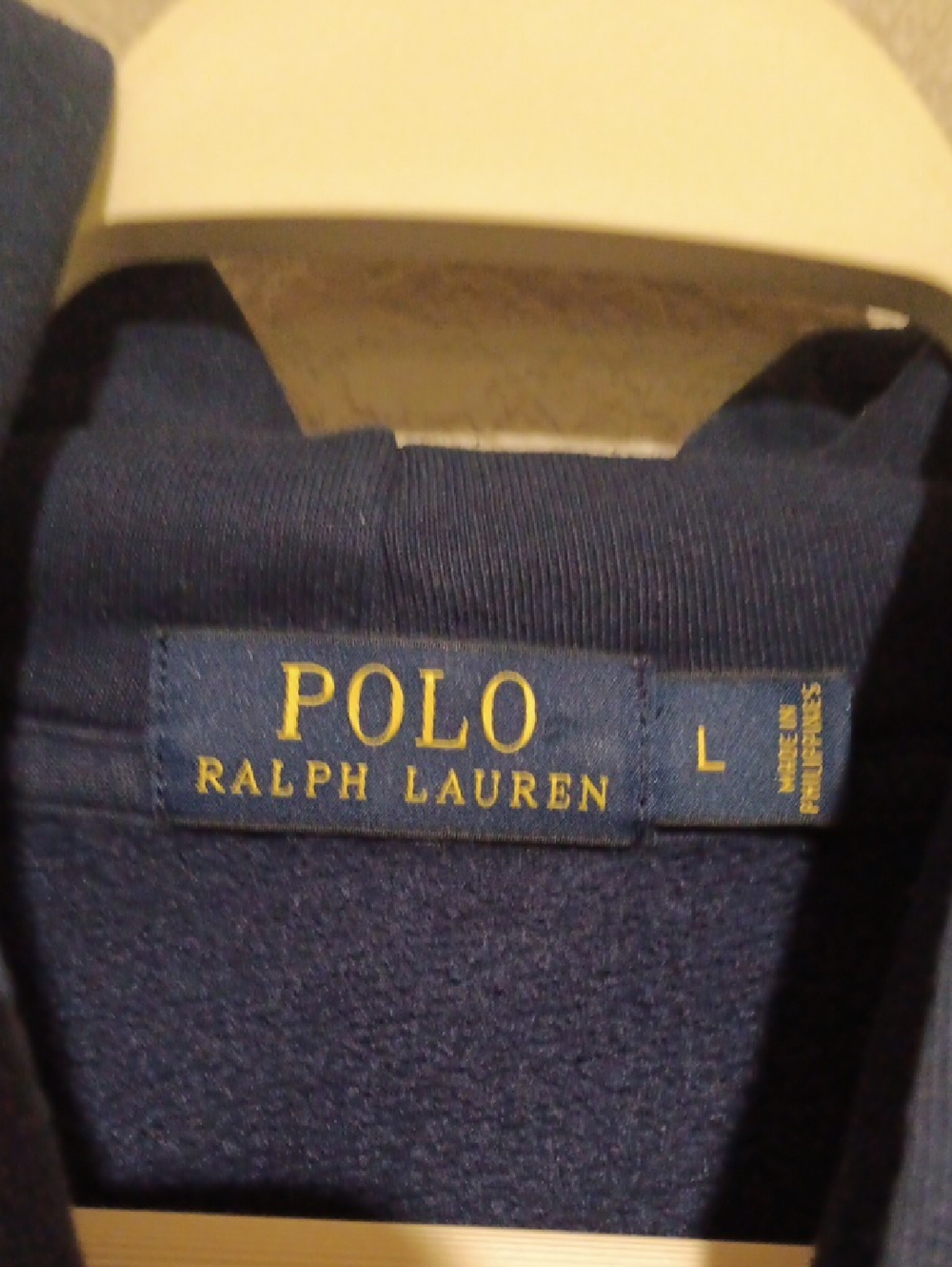 Polo by Ralph Lauren Navy Hoodie with Yellow Pony & Sleeve Accent - Picture 4 of 7